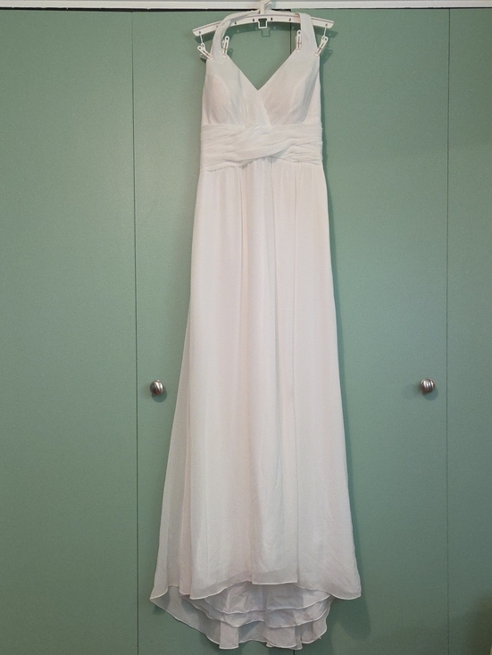 Db Studio Dresses & Skirts - Db Studio White Sleeveless Halter Neck V-Neck Wedding Dress Maxi Size 14